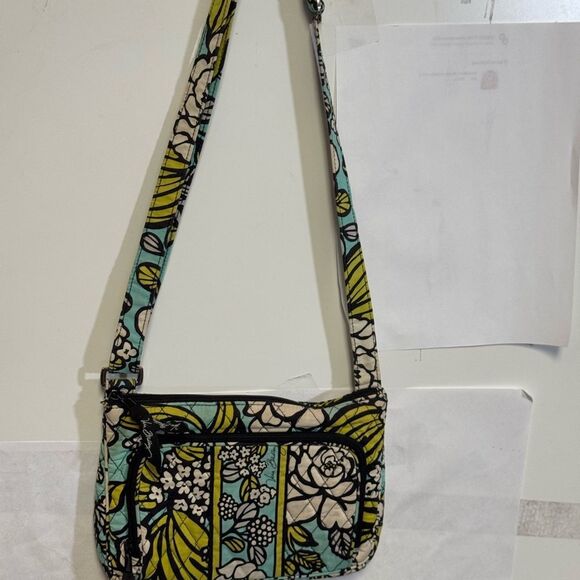 Vera Bradley Green and Blue Quilted Shoulder Bag good condition - Picture 1 of 4